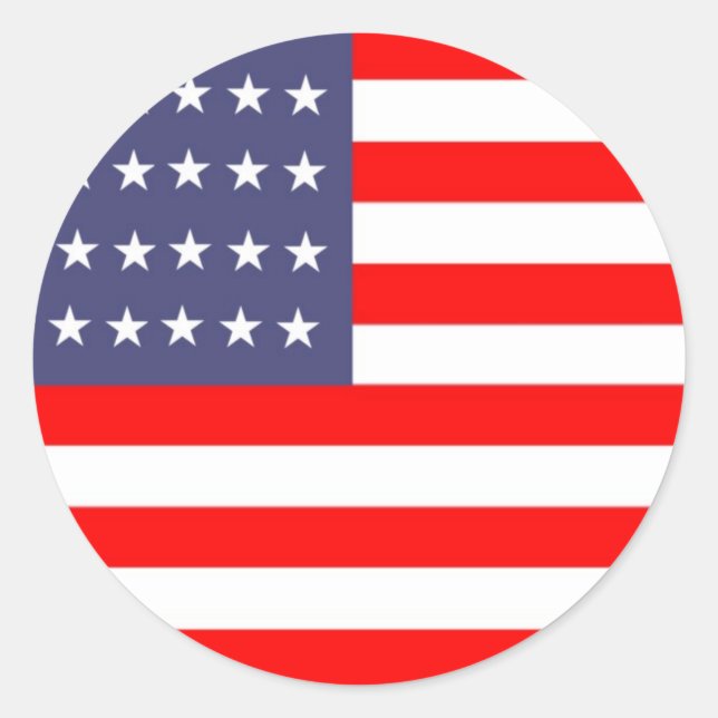 usa Flag rot weiß und blau Runder Aufkleber (Vorderseite)
