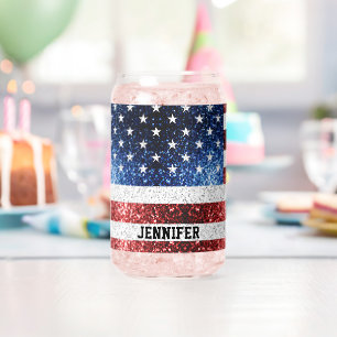 USA flag rouge blanc bleu étincelles bling Nom per