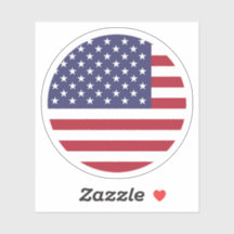 USA Flag-Round-Sticker