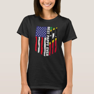 USA Flag & Saint Kitts und Nevis Flag Bestes Pappy T-Shirt