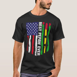USA Flag & São Tomé und Príncipe Flag Beste Pepaw T-Shirt