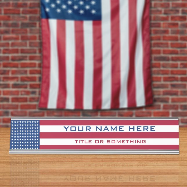 USA Flag Schreibtischnamensplakette (Von Creator hochgeladen)