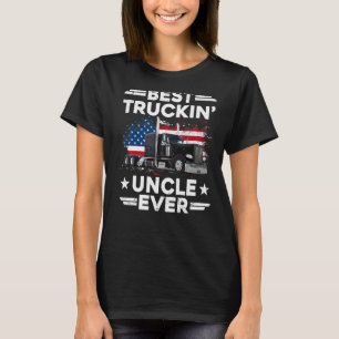 USA Flag Semi Truck Driver Best Trucking Uncle Eve T-Shirt