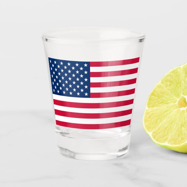 USA Flag Shot Glass Gift Schnapsglas (Vorderseite)