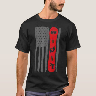 USA Flag Snowboarden Snowboarder gestört _1  T-Shirt