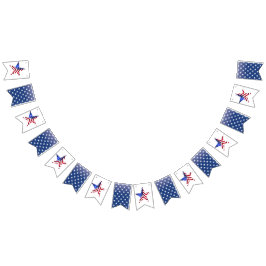 USA Flag, Star, Blue & White Star Jagd Wimpelkette