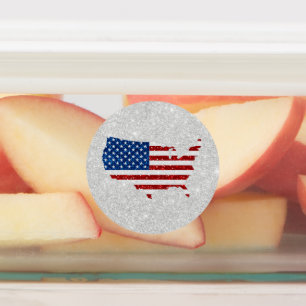 USA Flag Stars & Strips 4. Juli Glitzer Etiketten