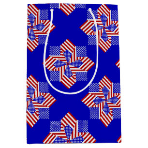 USA Flag-Teabag Faltung S9b-GIFT BAG M Mittlere Geschenktüte