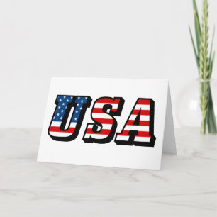 USA Flag Text Grußkarte Karte