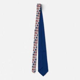 USA Flag Text Necktie Krawatte