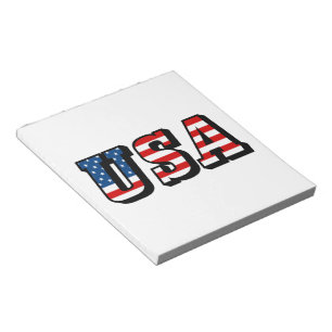 USA Flag Text Notepad Notizblock