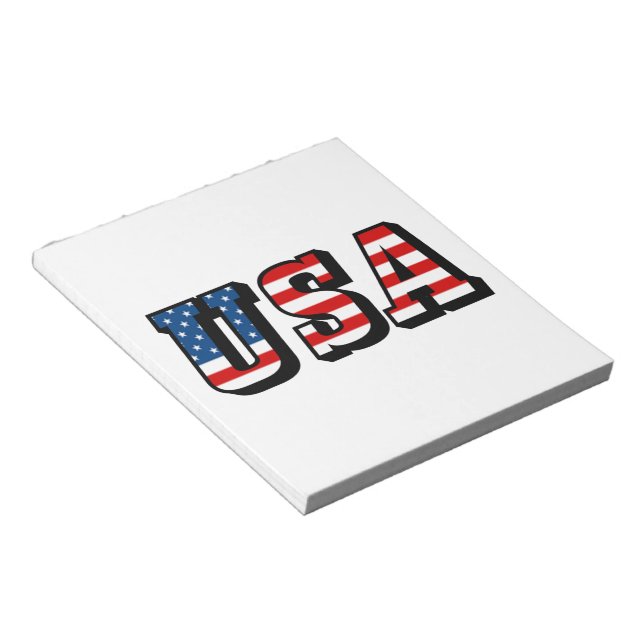 USA Flag Text Notepad Notizblock (angewinkelt)