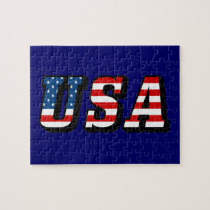 USA Flag Text Puzzle