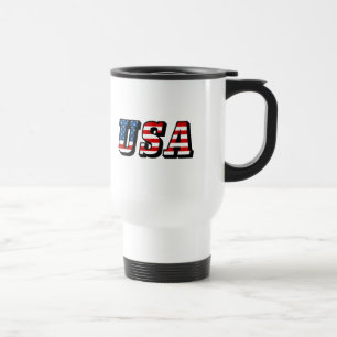 USA Flag Text Reisebecher
