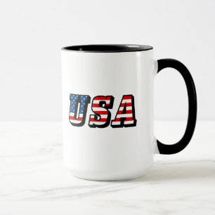 USA Flag Text Tasse