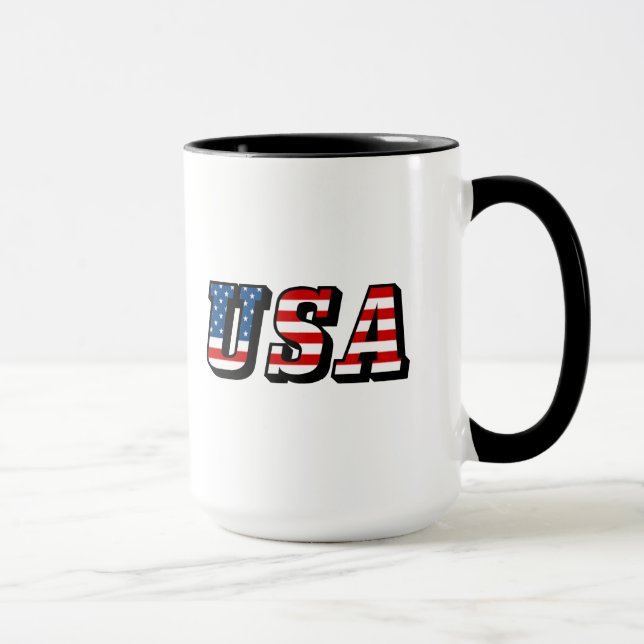 USA Flag Text Tasse (Rechts)