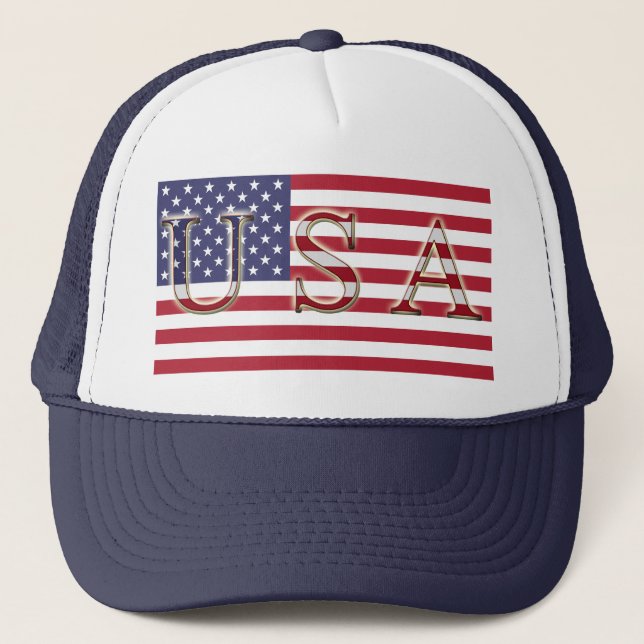 USA Flag Trucker Hat Truckerkappe (Vorderseite)