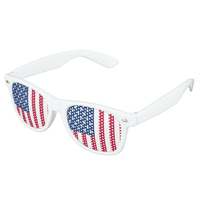 USA Flag US Flagge 4. Juli Patriotic Partybrille (Schrägansicht)