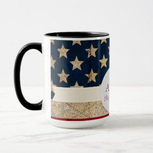 USA Flag US Flagge Monogramm Tasse
