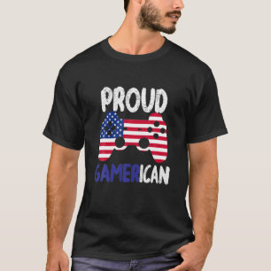 USA Flag Video Game Controller 4th July Gamer T-Shirt