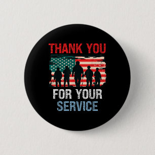 Usa Flag Vielen Dank für Ihren Service - Memorial Button