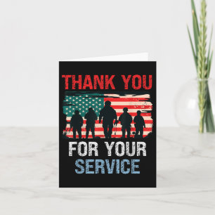 Usa Flag Vielen Dank für Ihren Service - Memorial Karte