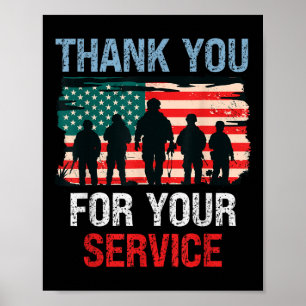 Usa Flag Vielen Dank für Ihren Service - Memorial Poster