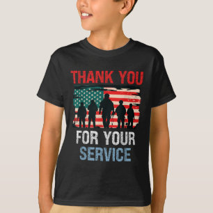 Usa Flag Vielen Dank für Ihren Service - Memorial T-Shirt