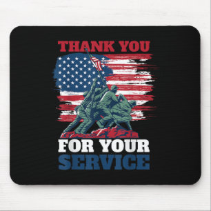 Usa Flag Vielen Dank für Ihren Service - Veteranen Mousepad