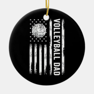 USA Flag Volleyball Vater Volleyball Game Day Vibe Keramik Ornament