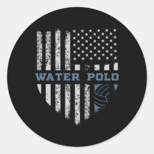 Usa Flag Water Polo Runder Aufkleber