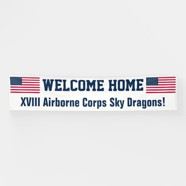 USA Flag Welcome Zuhause Custom Banner (Horizontal)