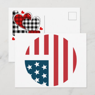 USA-Flagge 2026 – Kühne amerikanische Flagge für d Feiertagspostkarte
