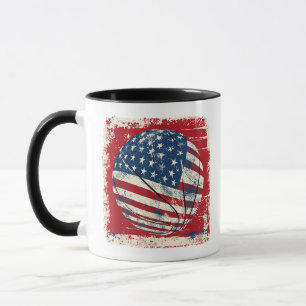 USA-Flagge 4. Juli Basketball Tasse
