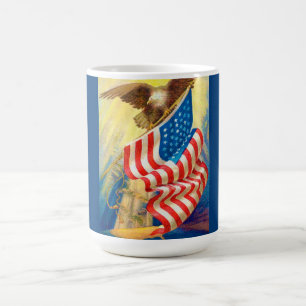 USA-Flagge & Adler Patriotischer Becher Kaffeetasse