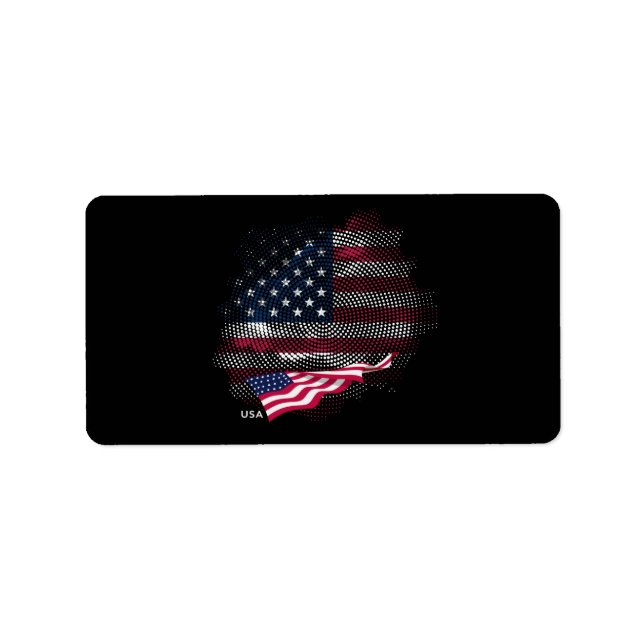 USA-Flagge Adressaufkleber (Vorne)