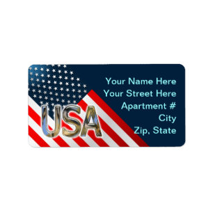 USA-Flagge Adressaufkleber
