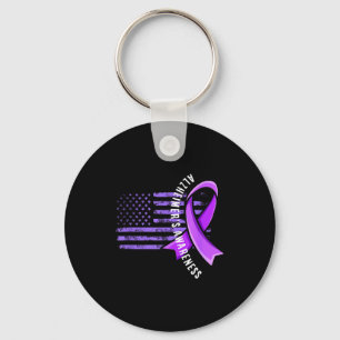 USA-Flagge Alzheimer-Bewusstseins-Unterstützungste Schlüsselanhänger