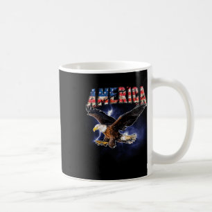 Usa-Flagge Amerika-Schrift Adler-Blitze für Männer Kaffeetasse