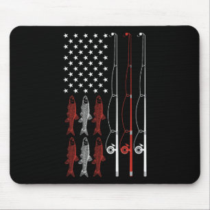 USA-Flagge-Angler-Shirt Vater Opa Retro-Angeln D Mousepad