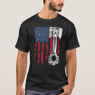 USA-Flagge Auto-Reparaturmann KFZ-Mechaniker Schra T-Shirt