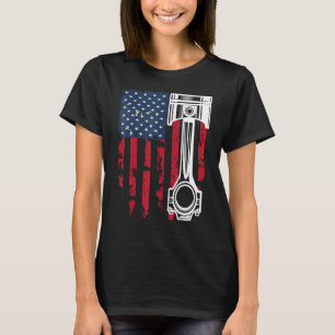 USA-Flagge Auto-Reparaturmann KFZ-Mechaniker Schra T-Shirt