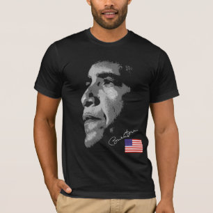 USA-Flagge Barack Obama mit Unterzeichnung T-Shirt
