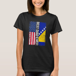USA Flagge & Bosnien und Herzegowina Flag Bester V T-Shirt