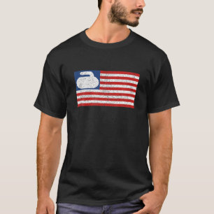 USA-Flagge Curlingstein Vintage T-Shirt