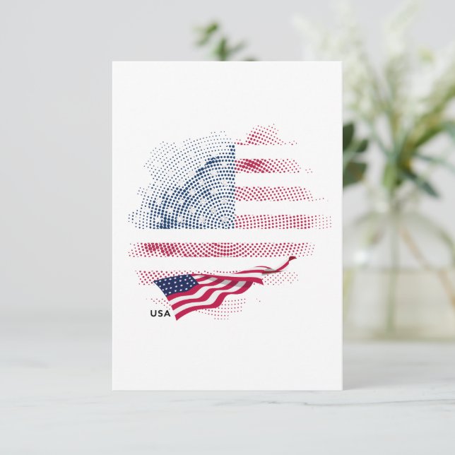 USA-Flagge Dankeskarte (Stehend Vorderseite)