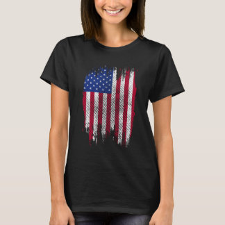 USA-Flagge Distressed Halftone-Design T-Shirt