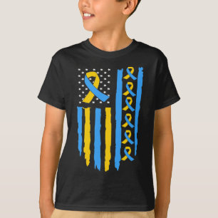 Usa-Flagge Down-Syndrom-Bewusstsein Dad Mom  T-Shirt