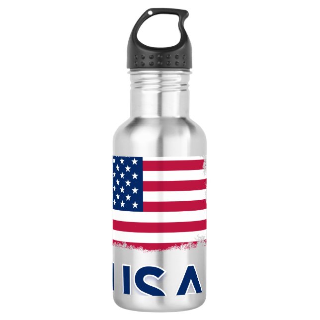 USA-Flagge Edelstahlflasche (Vorderseite)