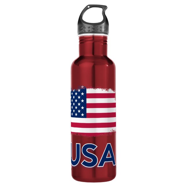USA-Flagge Edelstahlflasche (Vorderseite)